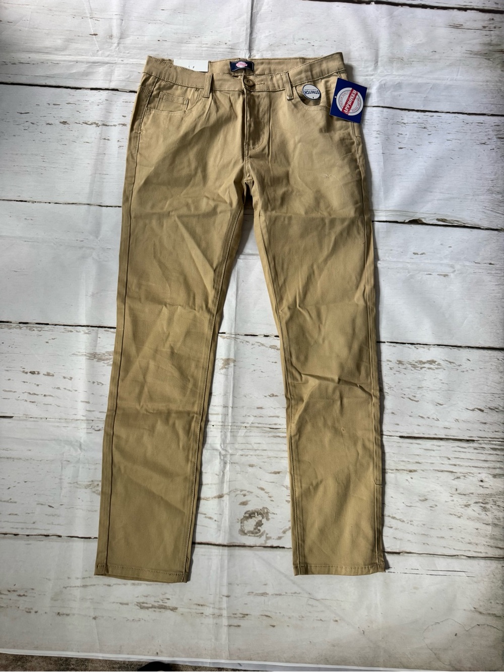 Women’s Slim Straight Chinos in Khaki Tan